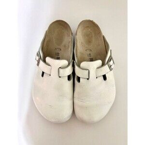 Birkenstock Boston White Clogs Leather EU 40 Women's 9 Men's 7 Shoes